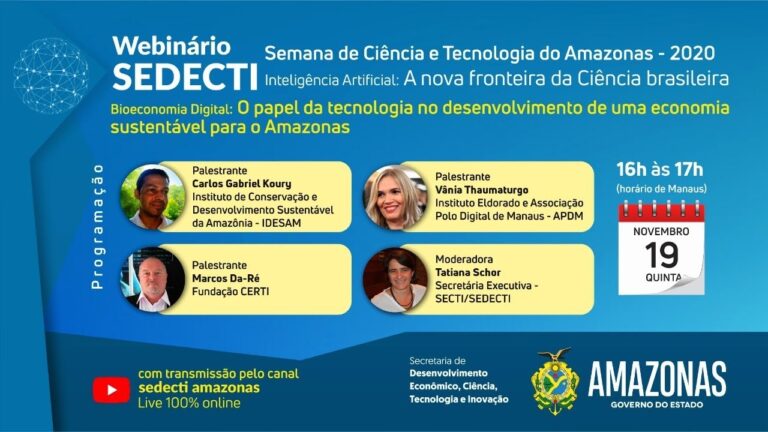 Semana de Ciência e Tecnologia do Amazonas 2020. Painel: BIOECONOMIA DIGITAL