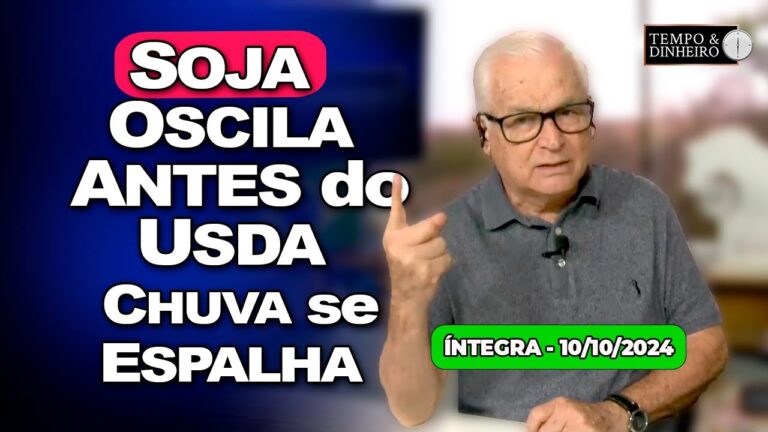 Soja oscila antes do USDA. Café sobe com clima. Chuva se espalha